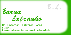 barna lafranko business card